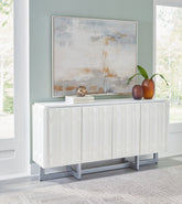 Tampa Furniture Outlet Lutz - Ashley Furniture - Ornawel Accent Cabinet - Accent Cabinet / Distressed White - A4000569